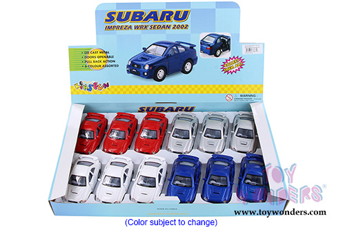 4015D Kinsmart 2002 Subaru Impreza WRX Sedan Diecast Model Car Display Box Package