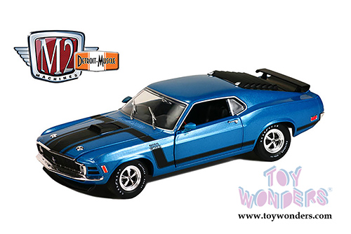 Castline M2 Machines Detroit-Muscle Premium - Ford Mustang Boss 302 Hard Top (1970, 1/24 scale diecast model car, Blue) 40300/48B