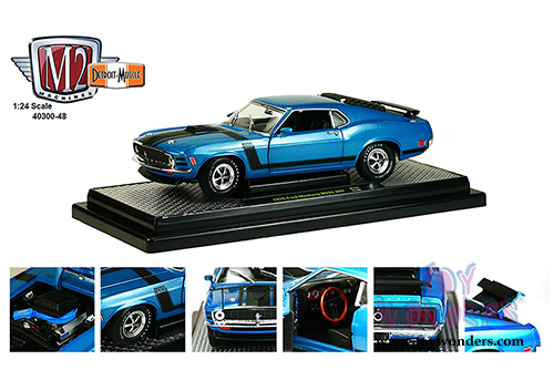 Castline M2 Machines Detroit-Muscle Premium - Ford Mustang Boss 302 Hard Top (1970, 1/24 scale diecast model car, Blue) 40300/48B
