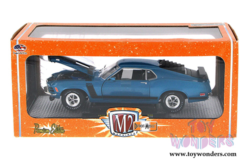 Castline M2 Machines Detroit-Muscle Premium - Ford Mustang Boss 302 Hard Top (1970, 1/24 scale diecast model car, Blue) 40300/48B