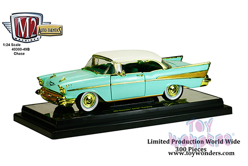 Castline M2 Machines Auto-Thentics - Chevrolet Bel Air Hard Top (1957, 1/24 scale diecast model car, Surf Green) 40300/49B