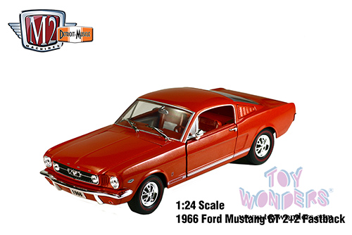 Castline M2 Machines Detroit-Muscle Premium - Ford Mustang GT 2 + 2 Fastback Hard Top (1966, 1/24 scale diecast model car, Emberglo Metallic) 40300/49C