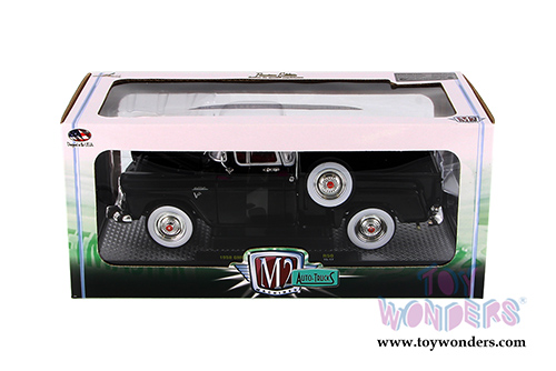 Castline M2 Machines Auto-Trucks Premium - GMC Stepside Truck (1958, 1/24 scale diecast model car, Gloss Black) 40300/50A