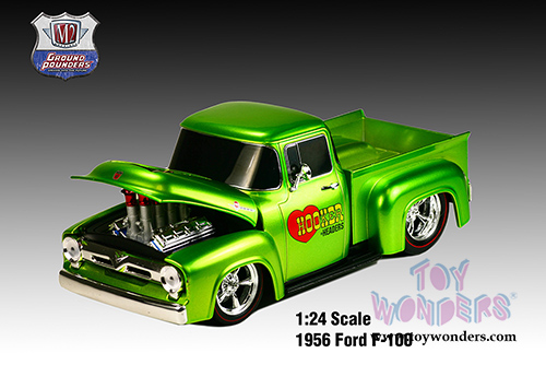 Castline M2 Ground Pounders - Ford F-100 Truck (1956, 1/24 scale diecast model car, Lime Green) 40300/50B