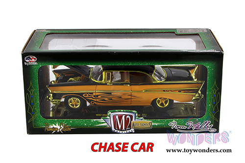 Castline M2 Machines Auto-Thentics - Chevrolet Bel Air Hard Top (1957, 1/24 scale diecast model car, Molten Gold/Black) 40300/51B