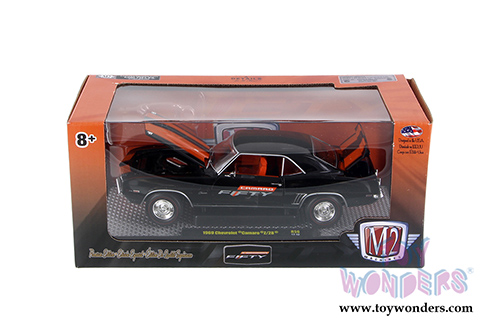 Castline M2 Machines Camaro Fifty - Chevrolet&reg; Camaro&reg; Z/28 Hardtop (1969, 1/24 scale diecast model car, Black/Orange) 40300/56B
