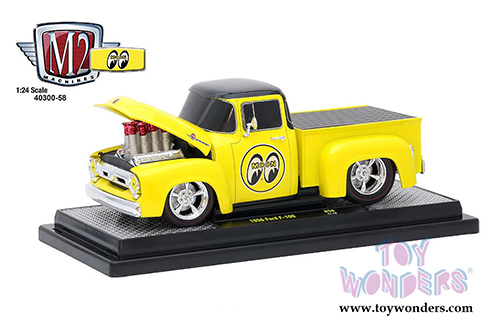Castline M2 Machines - Mooneyes 1956 Ford F100 Pickup Truck (1956, 1/24 scale diecast model car, Yellow) 40300/58B