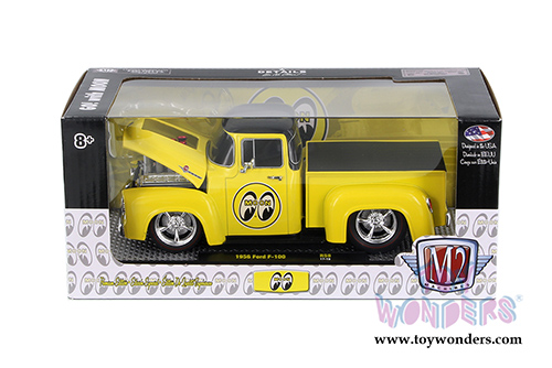 Castline M2 Machines - Mooneyes 1956 Ford F100 Pickup Truck (1956, 1/24 scale diecast model car, Yellow) 40300/58B