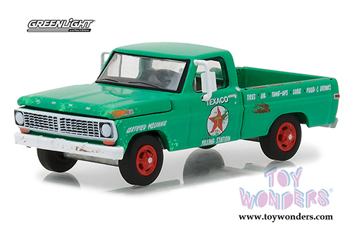 Greenlight - Running on Empty Series 4 | Ford F-100 Texaco Oil (1970, 1/64 scale diecast model car, Green) 41040D/48