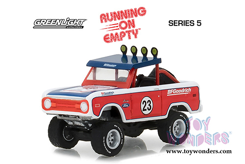 Greenlight - Running on Empty Series 5 | Ford Baja Bronco Off-Road Truck #23 BFGoodrich Tires (1966, 1/64 scale diecast model car, Red/Blue) 41050C/48
