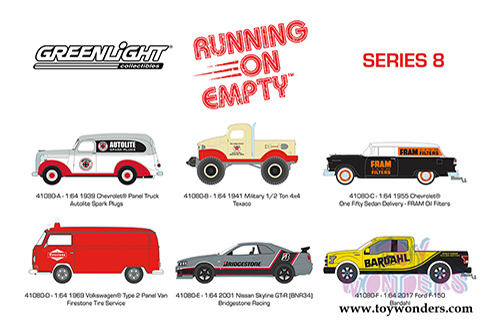 Greenlight - Running on Empty Series 8 (1/64 scale diecast model car, Asstd.) 41080/48