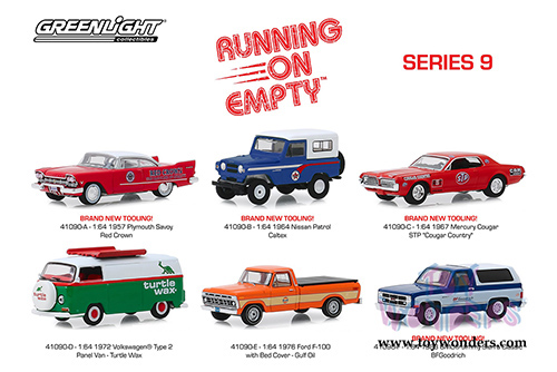 Greenlight - Running On Empty Series 9 (1/64 scale diecast model car, Asstd.) 41090/48