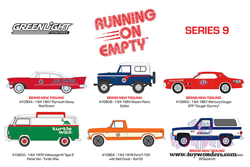 Greenlight - Running On Empty Series 9 (1/64 scale diecast model car, Asstd.) 41090/48