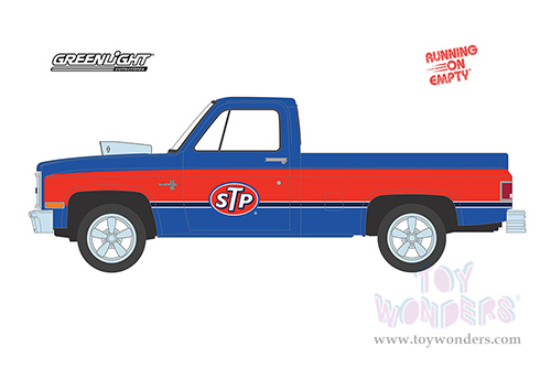 Greenlight - Running on Empty Series 13 | Chevrolet&reg; Silverado Pickup Truck with Blown Engine "STP" (1987, 1/64 scale diecast model car, Red/Blue) 41130C/48