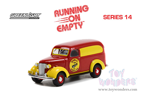 Greenlight - Running on Empty Series 14 | Chevrolet® Panel Truck "Shell Gasoline" (1939, 1/64 scale diecast model car, Red/Yellow) 41140A/48