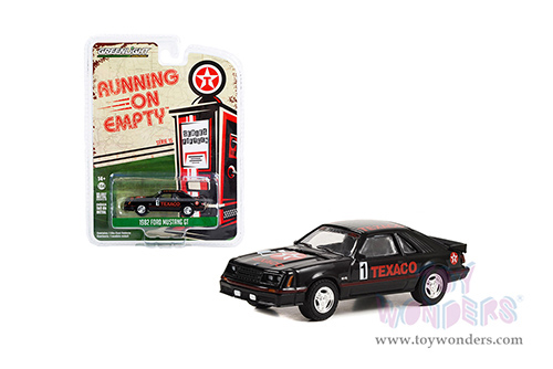 Greenlight - Running on Empty Series 15 | Ford Mustang GT #1 "Texaco" (1982, 1/64 scale diecast model car, Black) 41150C/48