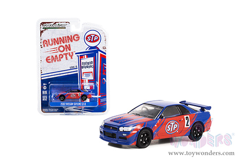 Greenlight - Running on Empty Series 15 | Nissan Skyline GT-R (R34) #2 "STP" (2002, 1/64 scale diecast model car, Blue) 41150D/48