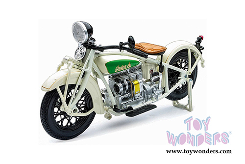 New Ray - Indian Chief Motorcycle (1930, 1/12 scale diecast model motorcycle, White) 42163