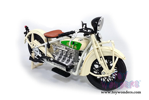 New Ray - Indian Chief Motorcycle (1930, 1/12 scale diecast model motorcycle, White) 42163