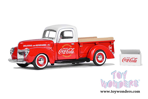 Motor City Coca-Cola - Ford Pickup with Cooler Accessory (1940, 1/24 scale diecast model car, Red/White) 424040