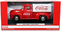 Motor City Coca-Cola - Ford F-100 Pickup Truck with Canopy (1955, 1/24 scale diecast model car, Red/White) 424050 MAP: $39.99