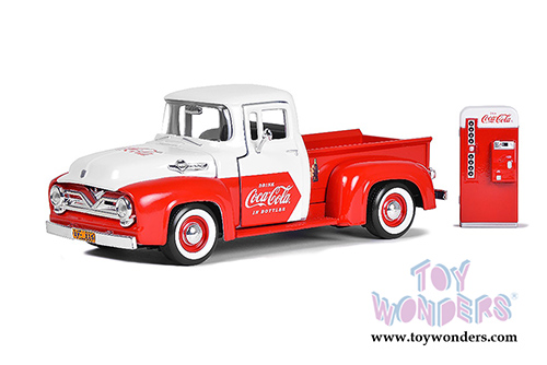 Motor City Coca-Cola - Ford F-100 Pickup with Vending Machine Accessory (1955, 1/24 scale diecast model car, Red/White) 424055