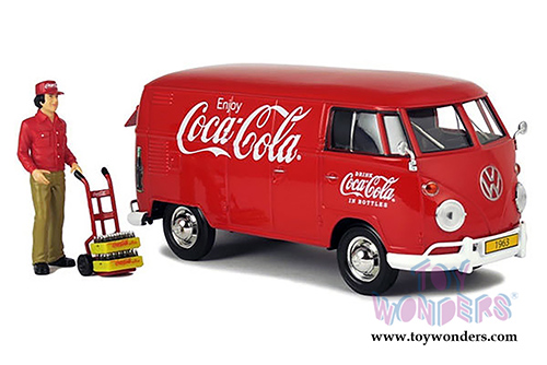 Motor City Coca-Cola - Volkswagen T1 Coca-Cola Cargo Van with Delivery Driver (1963, 1/24 scale diecast model car, Red) 424062 MAP: $49.99