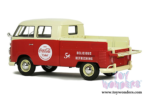 Motor City Coca-Cola - Volkswagen Type 2 T1 Coca Cola Pickup with Metal Vending Machine (1963, 1/24 scale diecast model car, Red with Cream) 424063