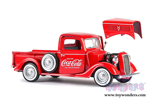 Motor City Coca-Cola - Ford Pickup with 6 bottle cartons (1937, 1/24 scale diecast model car, Red) 424065 MAP: $44.99