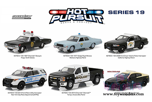 Greenlight - Hot Pursuit Series 19 (1/64 scale diecast model car, Asstd.) 42760/48