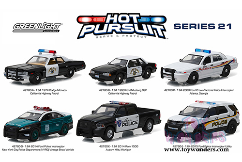 Greenlight - Hot Pursuit Series 21 (1/64 scale diecast model car, Asstd.) 42780/48