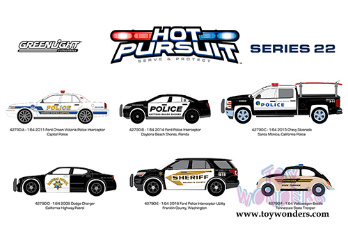 Greenlight - Hot Pursuit Series 22 (1/64 scale diecast model car, Asstd.) 42790/6