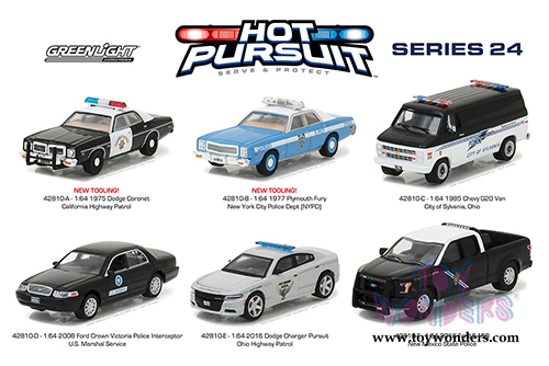 Greenlight - Hot Pursuit Series 24 (1/64 scale diecast model car, Asstd.) 42810/6