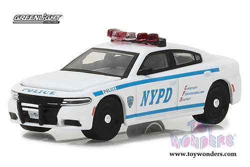 Greenlight Hot Pursuit - Dodge Charger New York City Police Dept (NYPD) (2017, 1/64 scale diecast model car, White) 42821/48