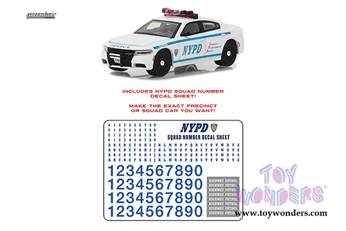 Greenlight Hot Pursuit - Dodge Charger New York City Police Dept (NYPD) (2017, 1/64 scale diecast model car, White) 42821/48