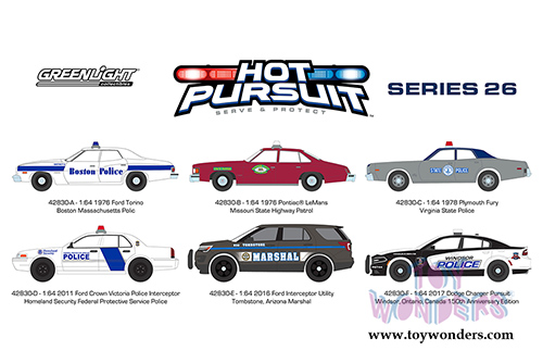 Greenlight - Hot Pursuit Series 26 (1/64 scale diecast model car, Asstd.) 42830/48