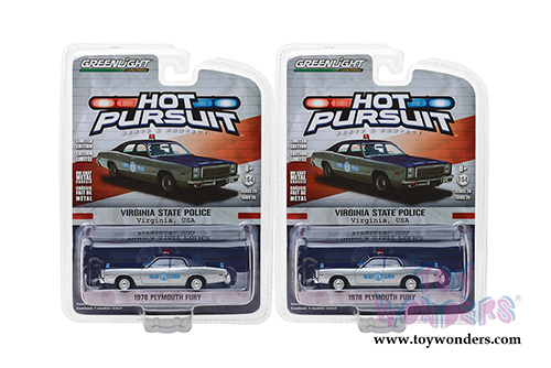 Greenlight - Hot Pursuit Series 26 | Plymouth Fury Virginia State Police (1978, 1/64 scale diecast model car, Gray) 42830C/48