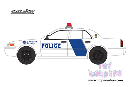 Greenlight - Hot Pursuit Series 26 | Ford Crown Victoria Police Interceptor Homeland Security Federal Protection (2011, 1/64 scale diecast model car, White) 42830D/48
