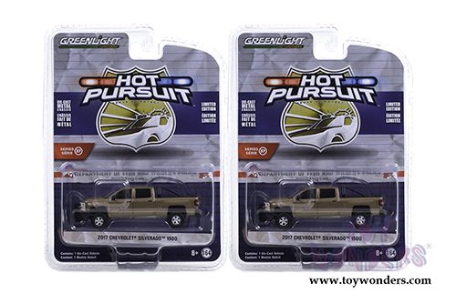 Greenlight - Hot Pursuit Series 37 | Chevrolet&reg; Silverado 1500 - Washington State Department of Fish & Wildlife Police (2017, 1/64 scale diecast model car, Beige) 42950E/48