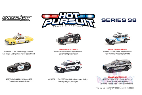 Greenlight - Hot Pursuit Series 38 (1/64 scale diecast model car, Asstd.) 42960/48