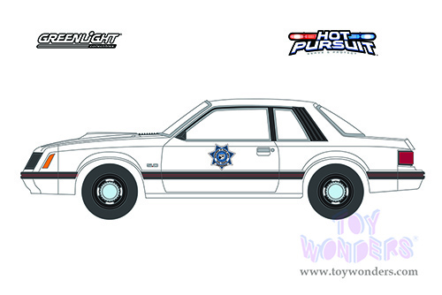 Greenlight - Hot Pursuit Series 39 | Ford Mustang SSP - Arizona Department of Public Safety (1982, 1/64 scale diecast model car, Black/White) 42970A/48