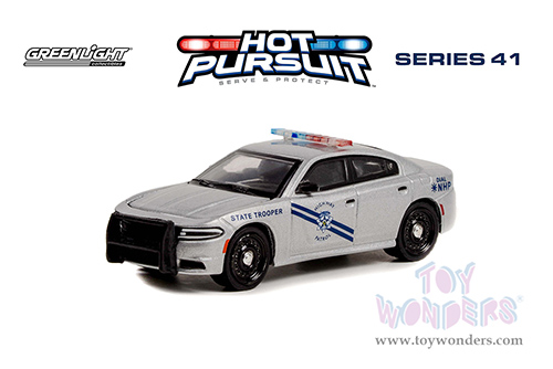 Greenlight - Hot Pursuit Series 41 | Dodge Charger Police - Nevada Highway Patrol State Trooper (2019, 1/64 scale diecast model car, Gray) 42990D/48