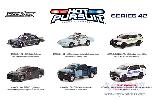 Greenlight - Hot Pursuit Series 42 (1/64 scale diecast model car, Asstd.) 43000/48