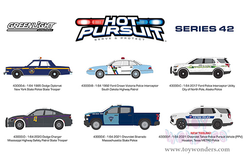 Greenlight - Hot Pursuit Series 42 (1/64 scale diecast model car, Asstd.) 43000/48