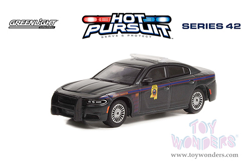Greenlight - Hot Pursuit Series 42 | Dodge Charger - Mississippi Highway Safety Patrol State Trooper (2020, 1/64 scale diecast model car, dark gray) 43000D/48