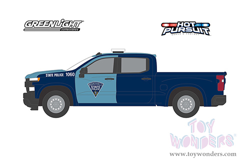 Greenlight - Hot Pursuit Series 42 | Chevrolet&reg; Silverado - Massachusetts State Police (2021, 1/64 scale diecast model car, blue and light blue) 43000E/48