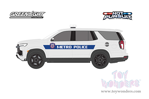Greenlight - Hot Pursuit Series 42 | Chevrolet&reg; Tahoe Police Pursuit Vehicle (PPV) - Houston, Texas METRO Police (2021, 1/64 scale diecast model car, white) 43000F/48