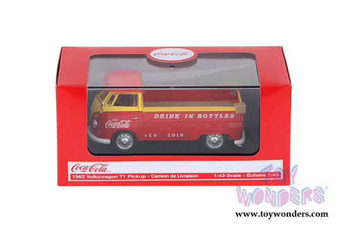 Motor City Coca-Cola - Volkswagen T1 Pickup Truck (1962, 1/43 scale diecast model car, Red/Yellow) 442338