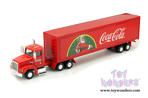 Motor City Coca-Cola - Holiday Caravan Tractor Trailer with LED lights (1/43 scale diecast model car, Red) 443012