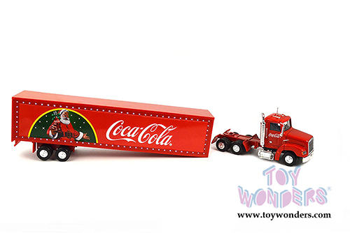 Motor City Coca-Cola - Holiday Caravan Tractor Trailer with LED lights (1/43 scale diecast model car, Red) 443012